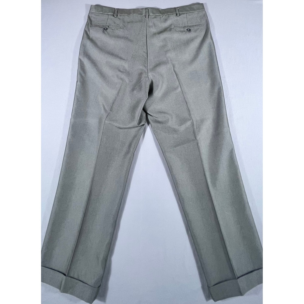 Dockers Men's Pleated Relaxed Fit Trousers Grey Tencel Blend Cuffed Pants 44x30 - Picture 8 of 10